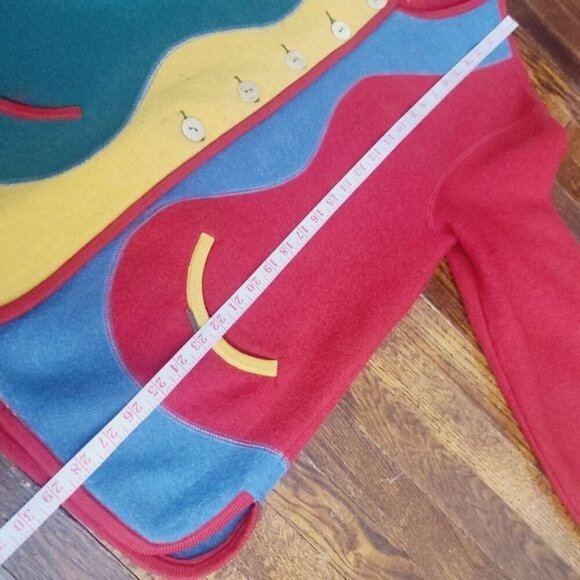 Vintage Geiger Colorblock Colorful Wool Green Red Yellow Jacket - Picture 9 of 16